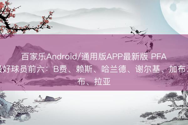 百家乐Android/通用版APP最新版 PFA年度最好球员前六：B费、赖斯、哈兰德、谢尔基、加布、拉亚
